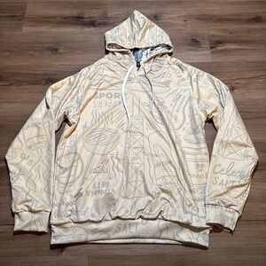 UNRL MEDIUM Silk Series Chicago Beige‎ Mustard Heavyweight Hoodie All Over Print